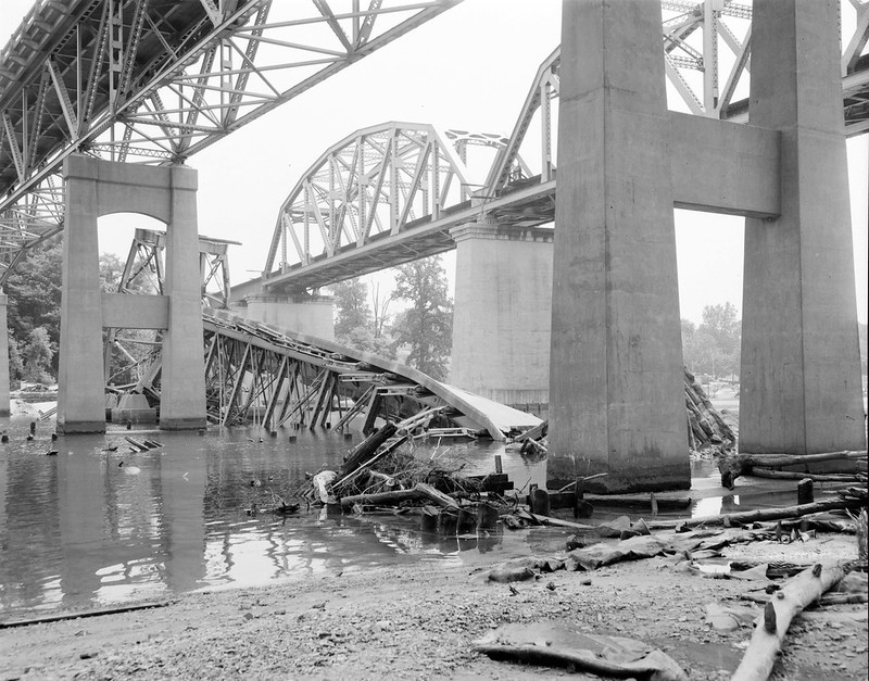 the 1892 bridge constructed by the Alexandria and Fredericksburg Railway was converted to a highway bridge in 1914, and lasted until Hurricane Agnes in 1972