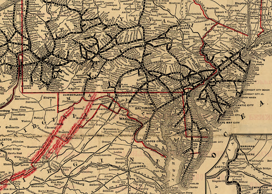 the Pennsylvania Railroad stretched from New York to Chicago and St. Louis, and expansion through Delmarva was not a priority