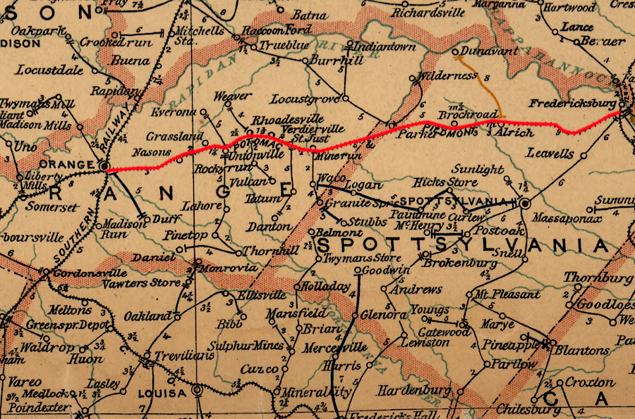 Potomac, Fredericksburg & Piedmont (PF&P) Railroad in 1896