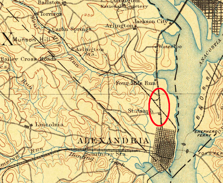 site of future Potomac Yard in 1897