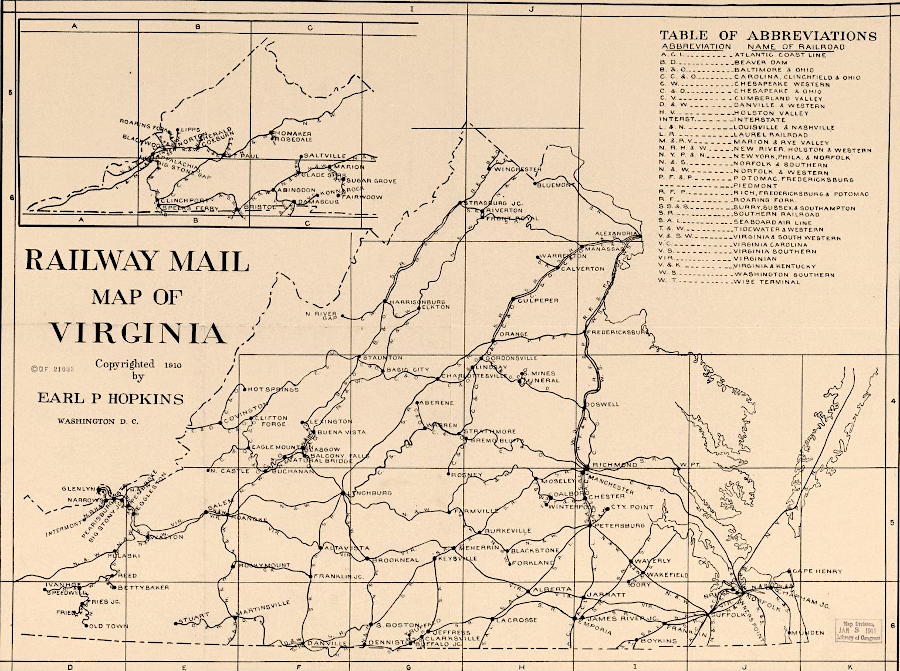railroads in Virginia, 1909