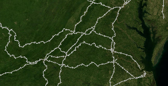 major rail lines in Virginia, 2013