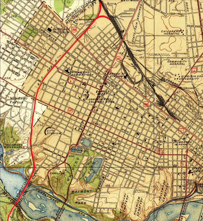 the Richmond, Fredericksburg and Potomac Railroad built a Belt Line to connect with the Atlantic Coast Line