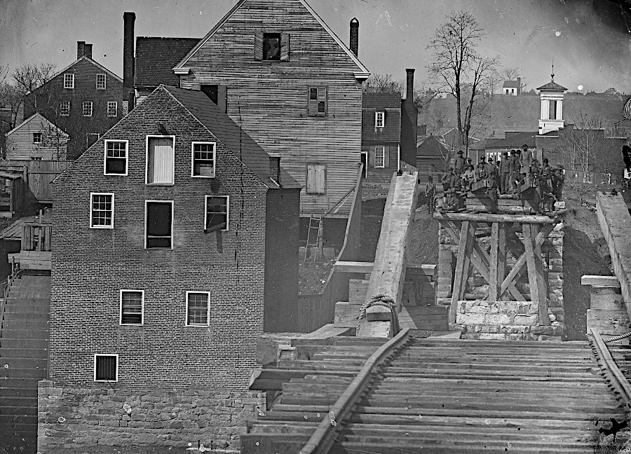 the Richmond, Fredericksburg and Potomac Railroad bridge over the Rappahannock River was destroyed in 1862