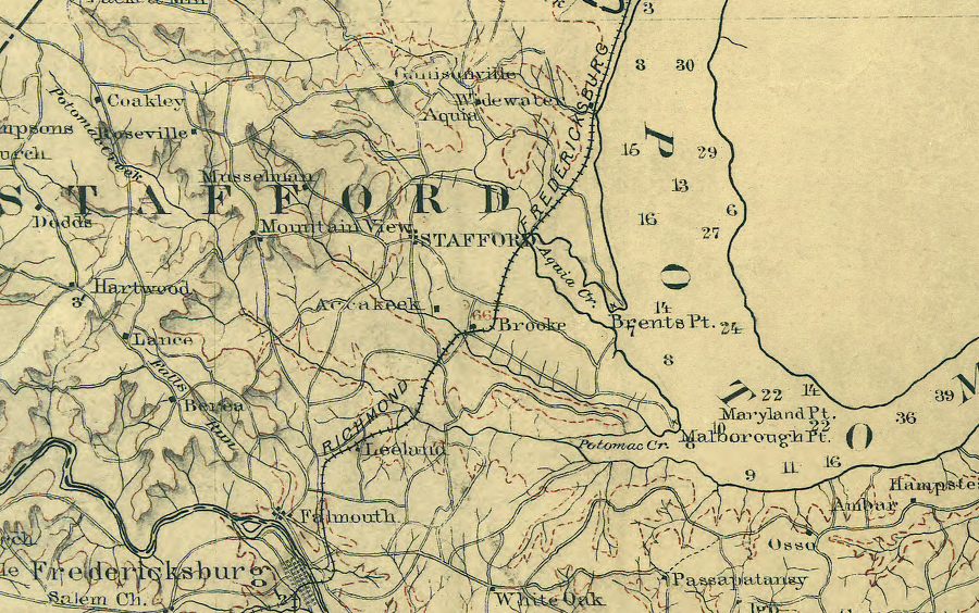 the Richmond, Fredericksburg, and Potomac Railroad abandoned Aquia Landing, after building a direct line to Alexandria in 1872