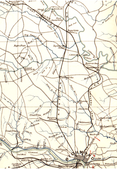 the Virginia Central Railroad build a line between Richmond-Hanover Junction (modern Doswell) in the 1850's, allowing it to compete more effectively with the Richmond, Fredericksburg and Potomac Railroad