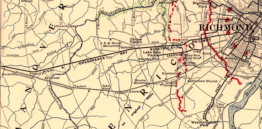 the Richmond and Chesapeake Bay Railway was an electrified, interurban transit system between Richmond-Ashland from 1907-1938