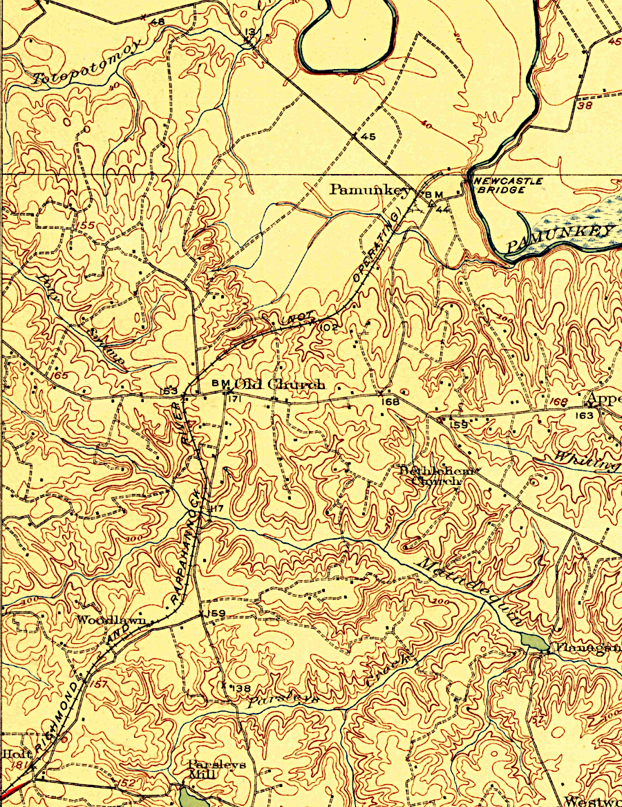 the Richmond & Rappahannock River Railway never crossed the Pamunkey River