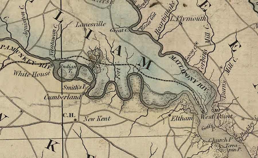 the Richmond and York River Railroad reached the Pamunkey River in 1859, and West Point in 1861