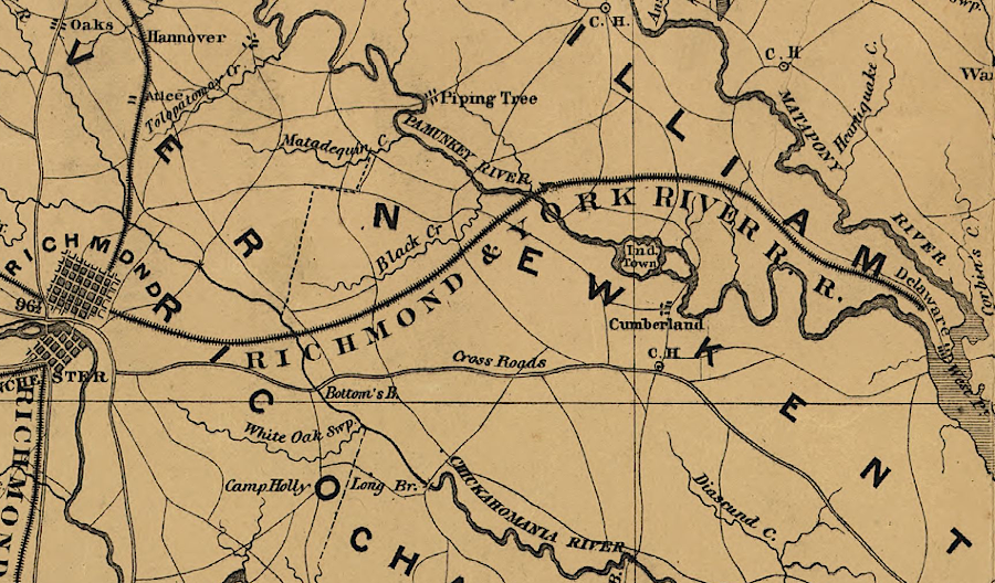 the Richmond and York River Railroad reached West Point in 1861