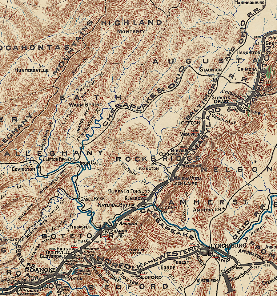 the Shenandoah Valley Railroad got to Roanoke, but the Valley Railroad stopped at Lexington