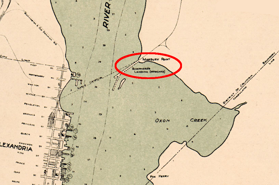 the US Army Corps of Engineers mapped Shepherd's Landing in 1923, facilitating planning for building the Emergency Bridge there in 1942