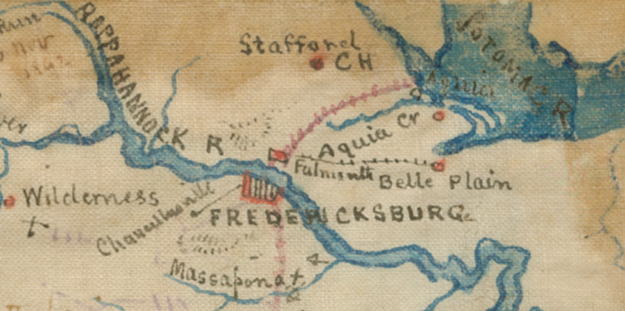 to supply the 1864 Overland March, the Union Army reconstructed the Belle Plain landing rather than the old Aquia Landing steamship wharf