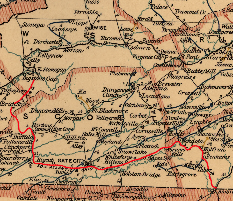the South Atlantic and Ohio Railway in 1896