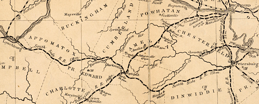 the South Side Railroad diverted traffic away from the James River and Kanawha Canal, enhancing business in Petersburg rather than Richmond