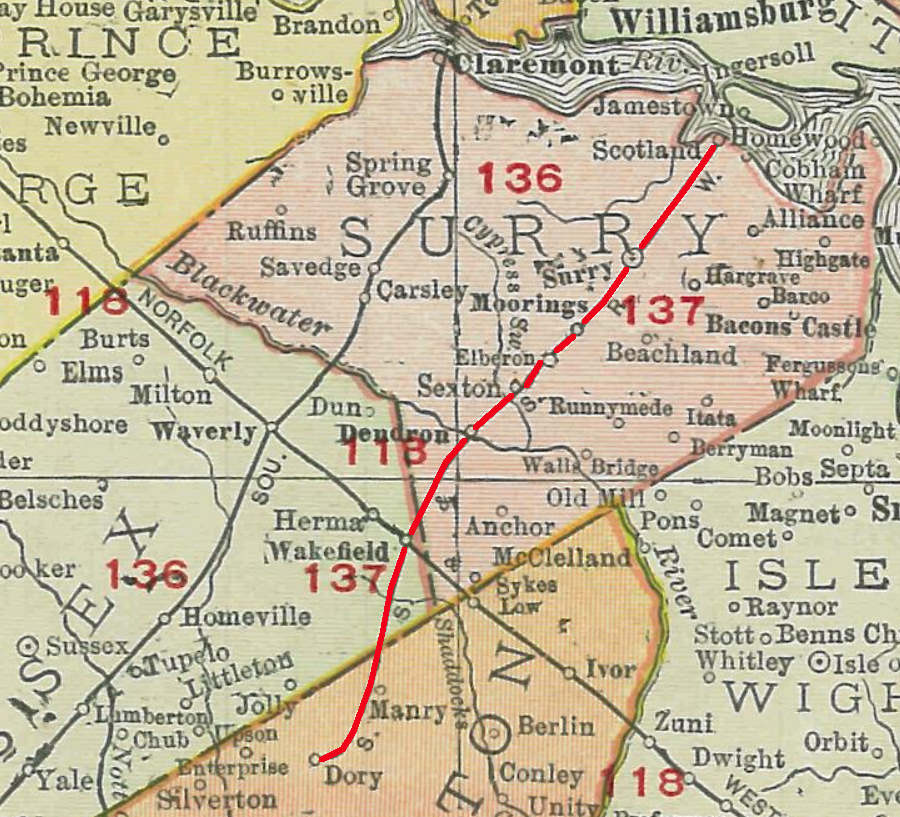 Surry, Sussex and Southampton Railway in 1913