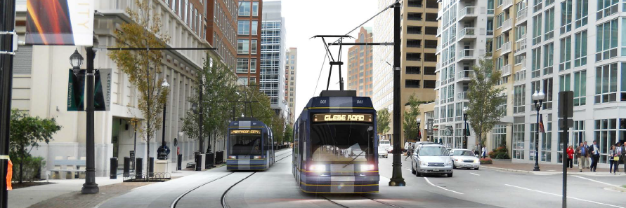 as proposed, light rail through Crystal City would have designated travel lanes and ocasionally share the streets with cars/buses in mixed traffic lanes