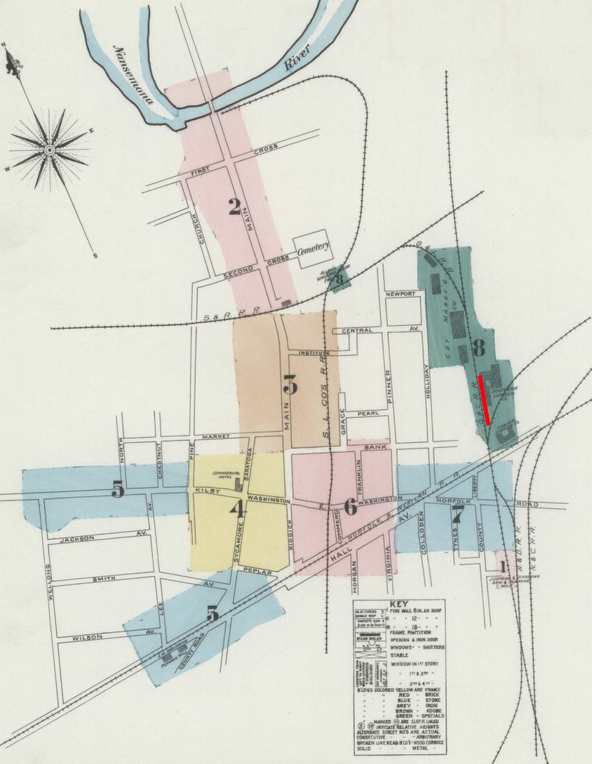 the Suffolk & Carolina Railway was one of several railroads that brought logs from the swamps to mills in Suffolk