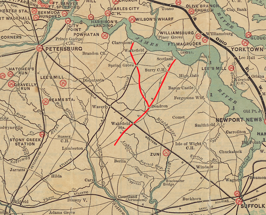 the Surry, Sussex & Southampton Railway in 1891