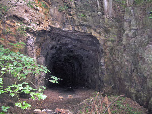 the original Eggleston Tunnel #1, built by the Norfolk and Western Railroad, was replaced by a concrete-lined version which was later expanded in the Heartland Corridor project