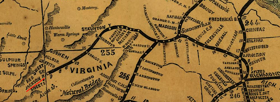 the Virginia Central Railroad connected Richmond to the Jackson River in 1861