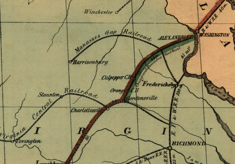 in 1851, there were three railroads into the Shenandoah Valley
