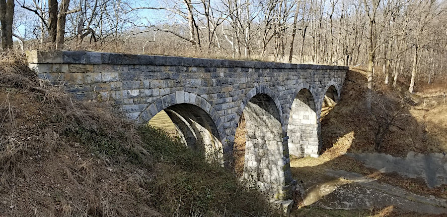 a bridge of the abandoned Valley Rail Road is visible from I-81 south of Staunton