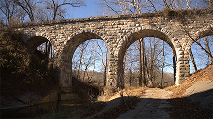 the Valley Railroad bridge acrosss Folly Mills Creek in Augusta County was completed in 1874