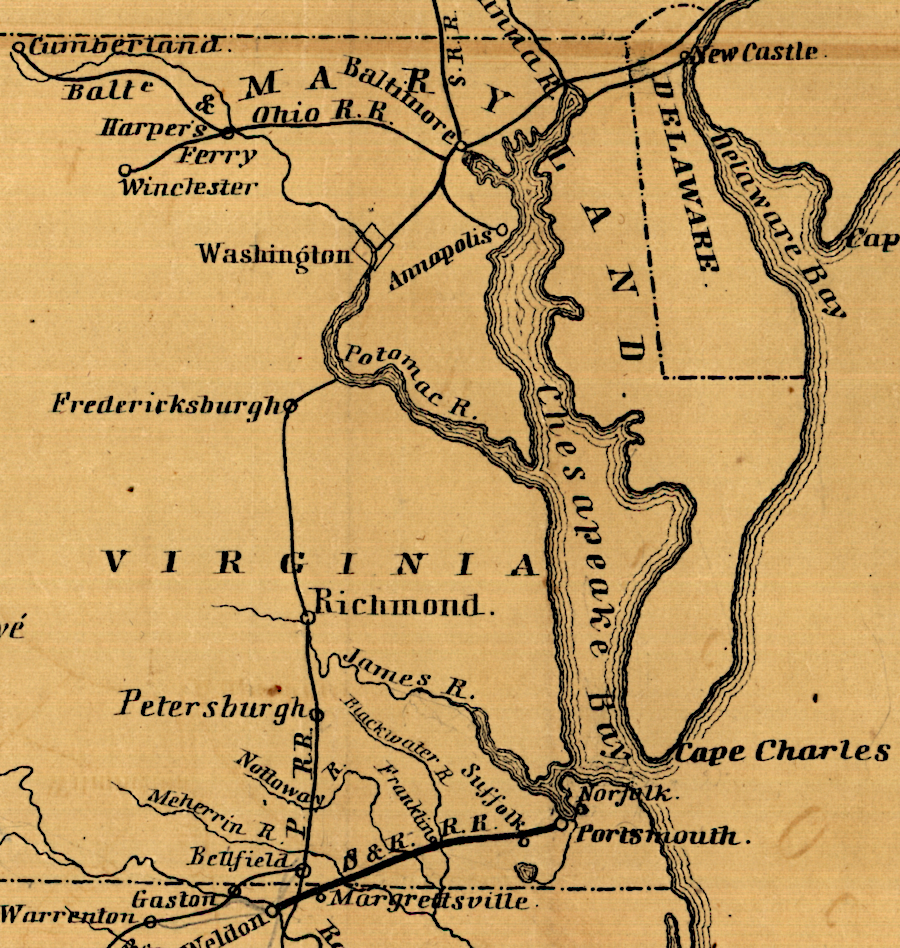 in 1847, Alexandria lacked any railroad connection to the hinterland