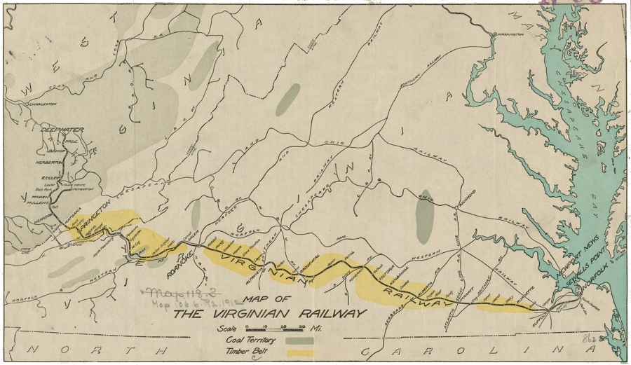 the Virginian Railroad was a single-purpose line, with a route designed to carry coal (not passengers or other freight) from West Virginia to Norfolk