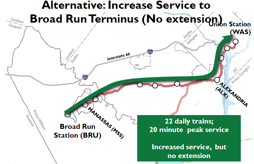 one option was to add an off-peak shuttle without the extension to Haymarket