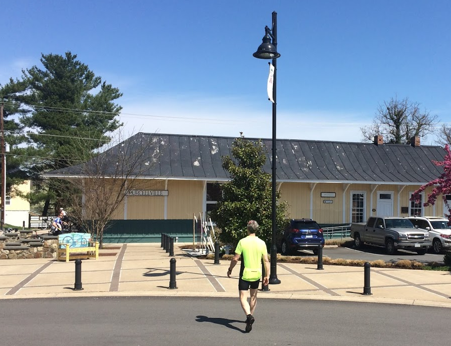 the Washington and Old Dominion Railroad depot in Purcellville is now a starting point for riders headed downhill on the bike trail