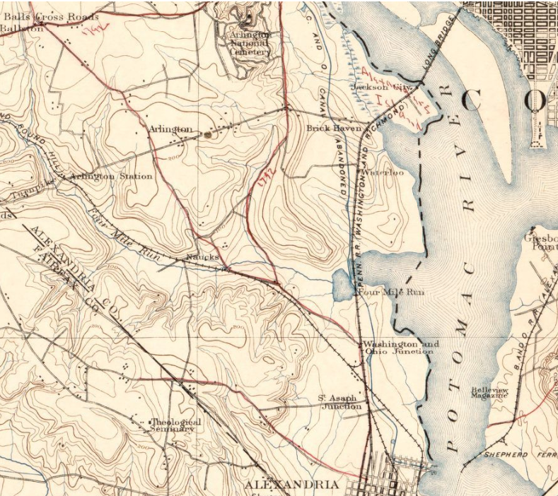 the Washington Southern Railway was created in 1890, merging the two Pennsylvana Railroad subsidiaries between Quantico and Washington DC