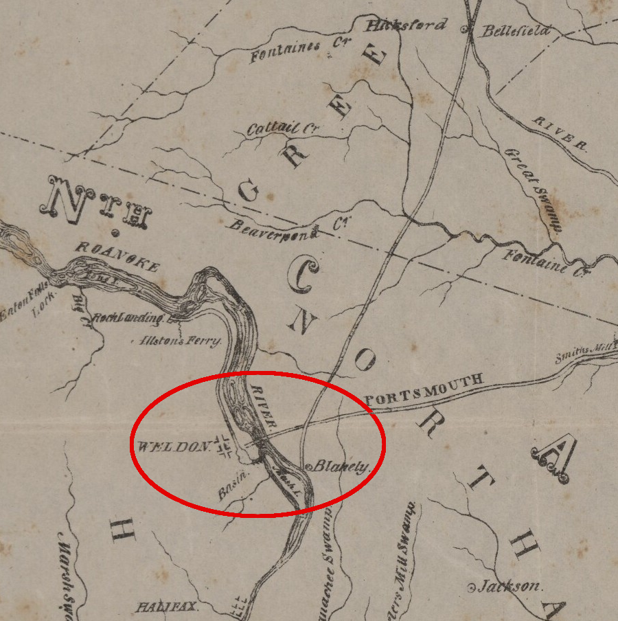 the Portsmouth and Roanoke Railroad built a bridge across the Roanoke River to Weldon in 1837, three years before the Petersburg Railroad