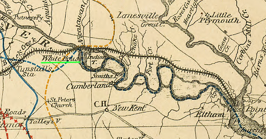General McClellan's primary base of operations for the 1862 Peninsula Campaign was at White House Landing, with its easy access to the Richmond and York River Railroad