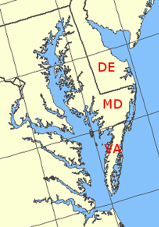 Delmarva peninsula - Delaware, Maryland, and Virginia