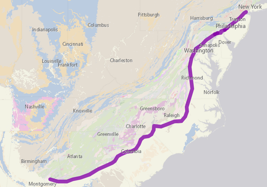 the Fall Line is a zone that ranges from 2-11 miles wide
