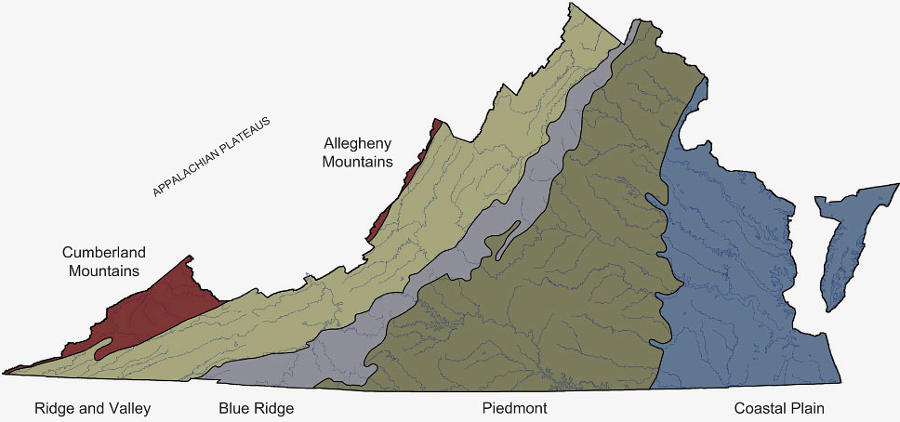 Physiographic Regions Of Virginia