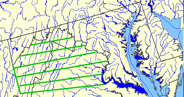 territory that may have become part of Maryland, if Potomac Creek had been defined as the main stem of the Potomac River