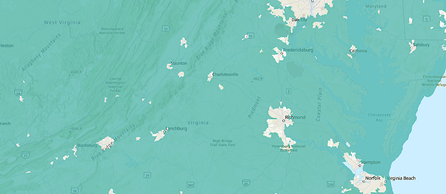 in 2024, most of Virginia was designated as non-urban tracts eligible to receive tax credits for installing electric vehicle charging stations