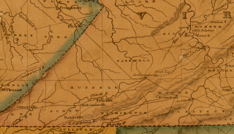 Southwest Virginia had few roads or towns in 1834