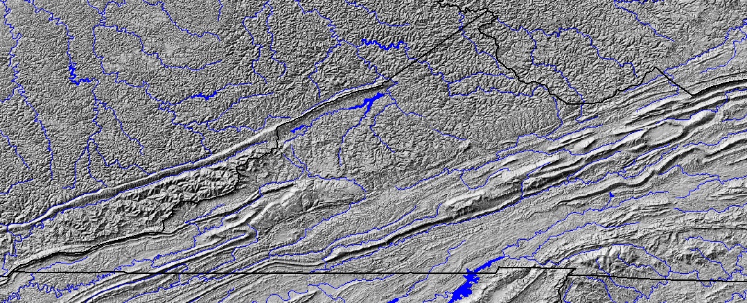 topography can be a clear guide to distinguish the physiographic boundary between the Appalachian Plateau vs. the Valley and Ridge province