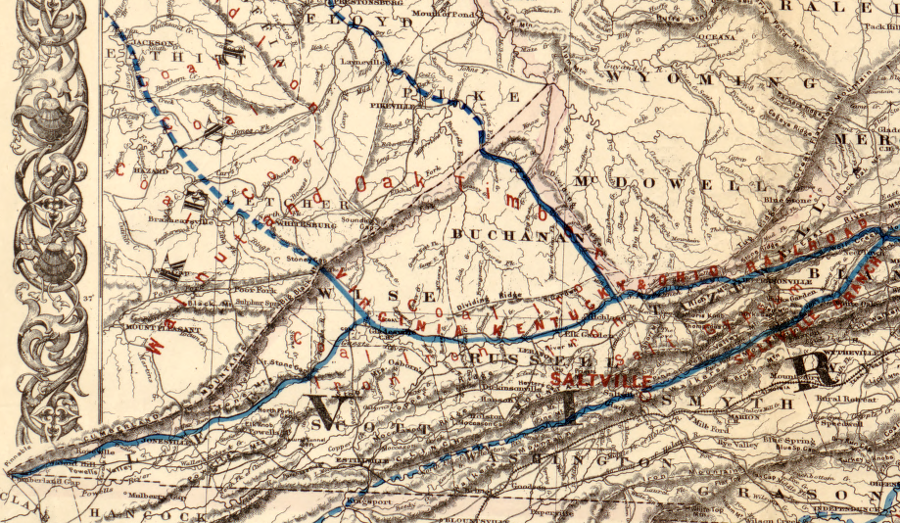 after the Civil War, there were various railroad proposals for opening the coal fields in Southwest Virginia and Eastern Kentucky