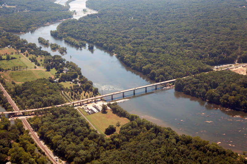 Huguenot Bridge over James River, upstream of Richmond and downstream from Manakin-Sabot