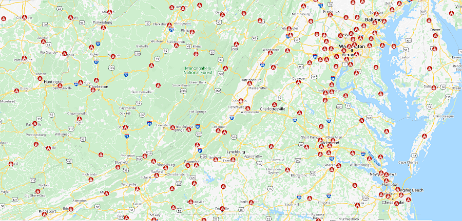 by 2020, there were 173 wards and 31 branches in Virginia