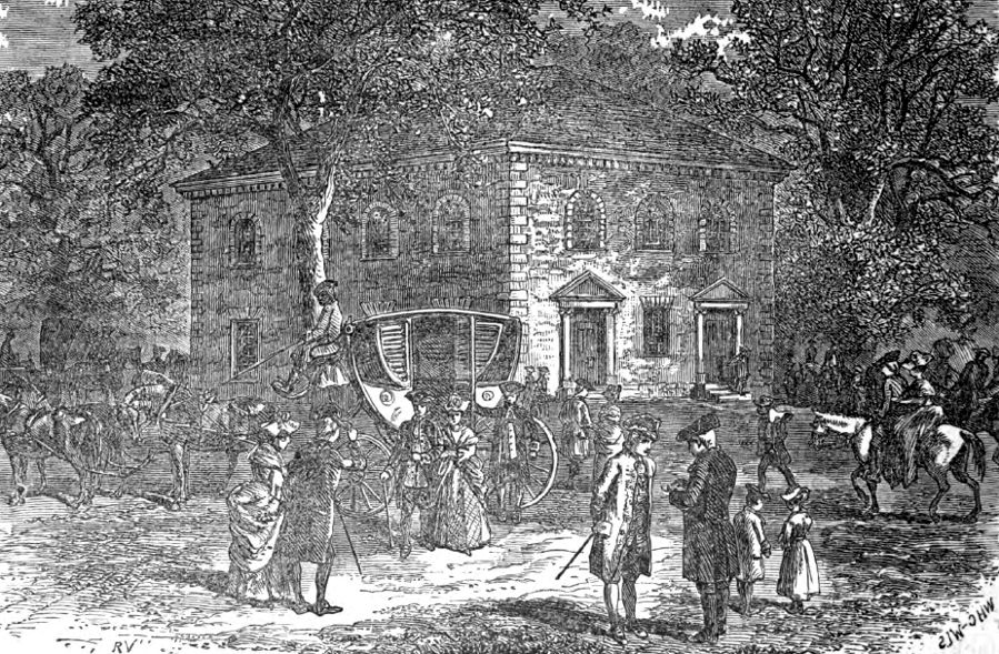 state and church were not separated in colonial Virginia - Anglican church buildings (such as Pohick Church in southern Fairfax County) and Anglican ministers were funded by mandatory taxes imposed by the vestry on local property owners