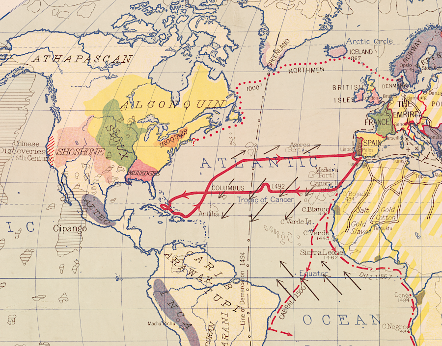 before and after Columbus, people already living in North Americans interacted with European - and possibly Chinese - explorers