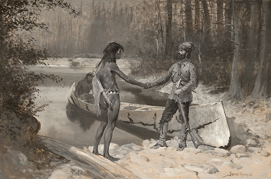French coureur des bois integrated into Native American society, in contrast to the unwillingness of English colonists to relinquish their European culture