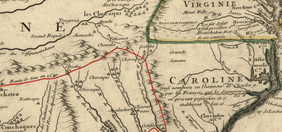 Hernando de Soto came close to Virginia in 1540, and 27 years later a party from the Juan Pardo expedition may have crossed what is the modern state boundary to modern-day Saltville