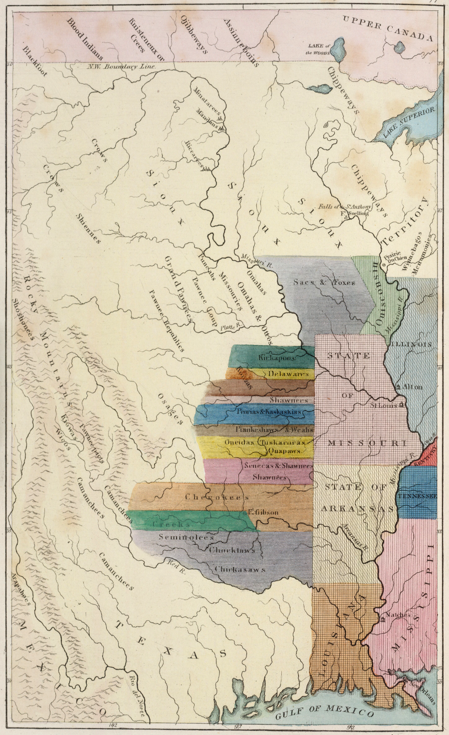 many Native American groups that once occupied lands claimed by Virginia were forced to moved west of the Mississippi River, particularly after passage of the Indian Removal Act of 1830